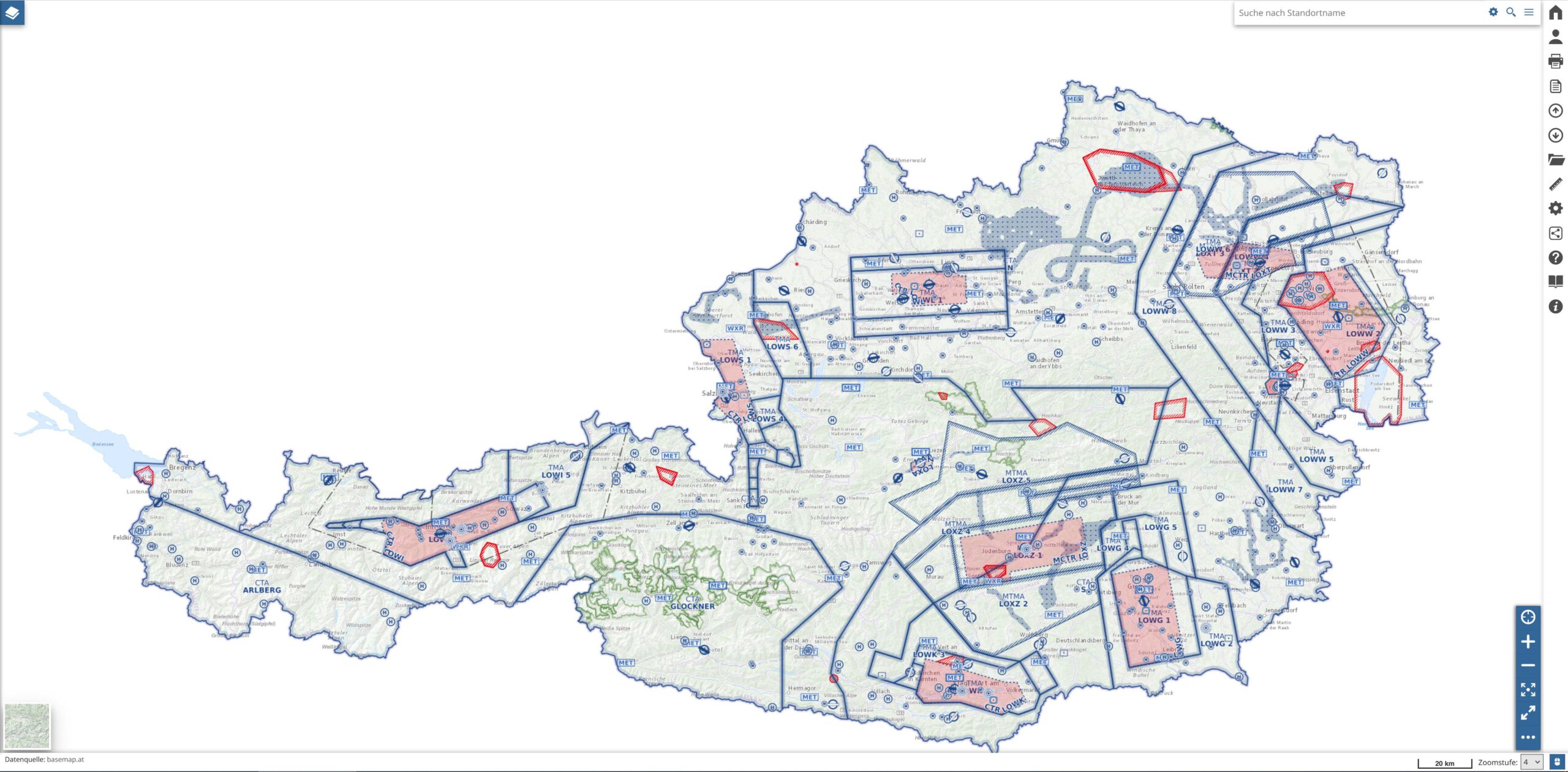 Du betrachtest gerade Die interaktive Onlinekarte VFR Austria