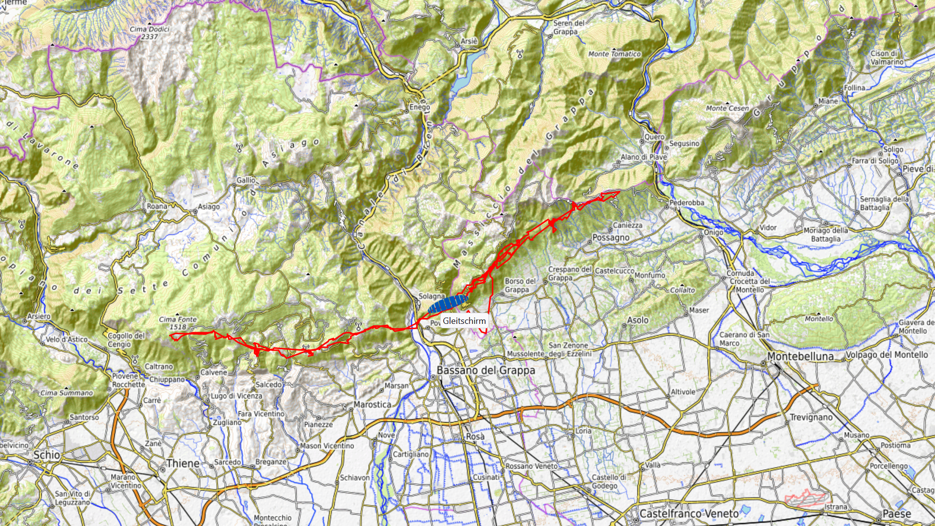 You are currently viewing Paragliding on Mount Grappa, Italy on 14. April 2022
